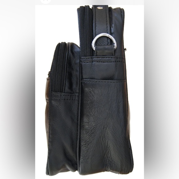 ❤️NWT AG Wallets Men’s Black Leather Messenger Bag - Picture 3 of 8